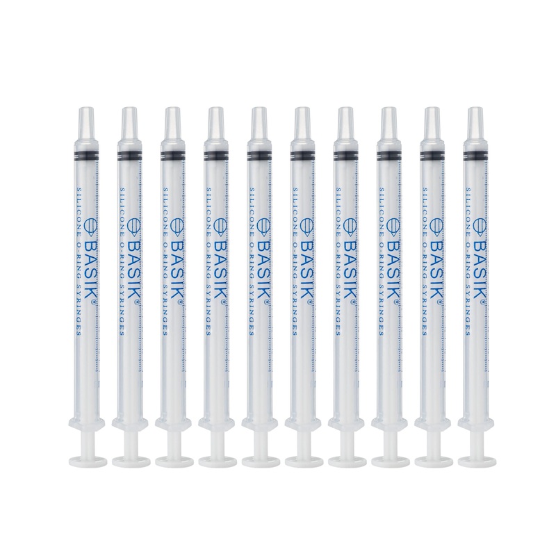 BASIK Silicone O Ring 1cc Feeding Syringe 10/Pack Caps Included Individually Wrapped For Hand Feeding Small Animals And Measurements