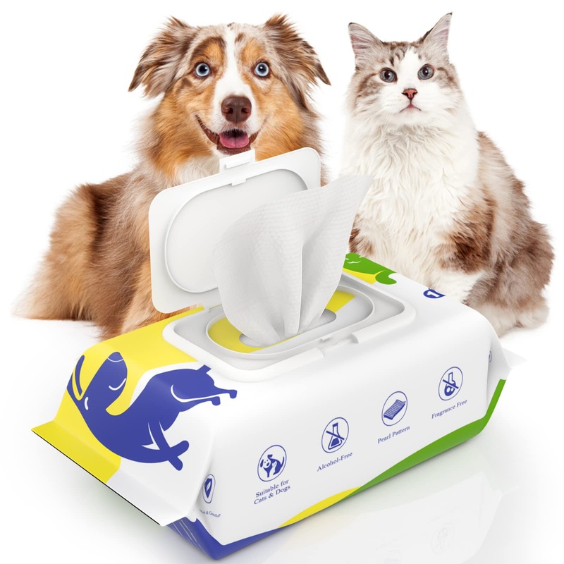 Dog Wipes for Paws and Butt, Pet Wipes for Dog Cat, Unscented Hypoallergenic Thick Dog Grooming Wipes for Cleaning Deodorizing, Puppy Wipes for Face Eye Ears Body Bath, 1Pack/100 Count 1 x 100 Count
