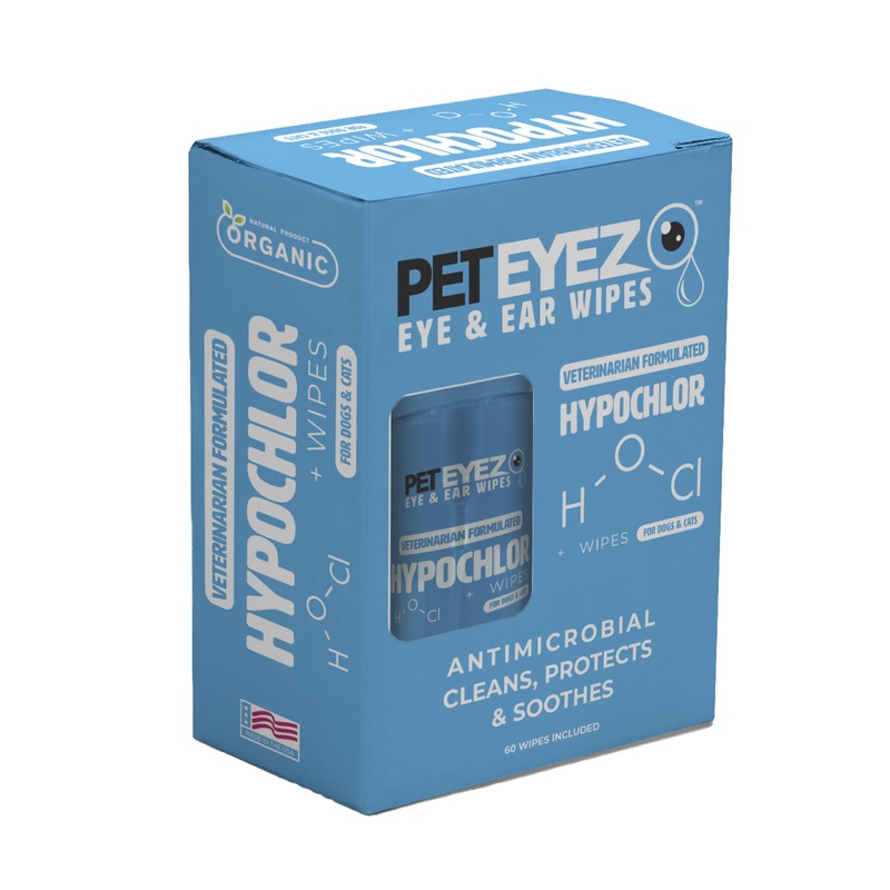 Ear & Eye Wipes & Solution for Dogs & Cats – Veterinarian Formulated Facial Cleanser Wipes – Protects & Soothes The Skin – Tear Stain Remover Wipes for Dogs – 60 Wipes + 150ml