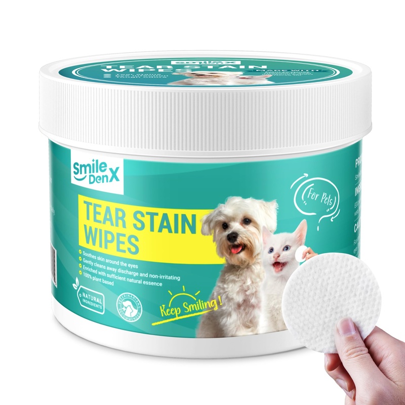 Eye Wipes for Dogs & Cats, Hypoallergenic Pet Eye Cleaner Wipes, Soothing Cleansing Pet Wipes for Gently Remove Eye Debris, Discharge, Mucus Secretions-100 ct