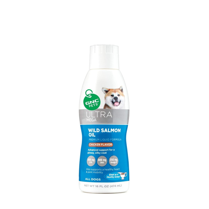 GNC Pets Ultra Mega Wild Salmon Oil Liquid Dog Supplement, 16 Oz – Chicken Flavor | Advanced Support for a Glossy, Silky Coat | Healthy and Natural Pet Supplements 16 Ounces Heart & Joint