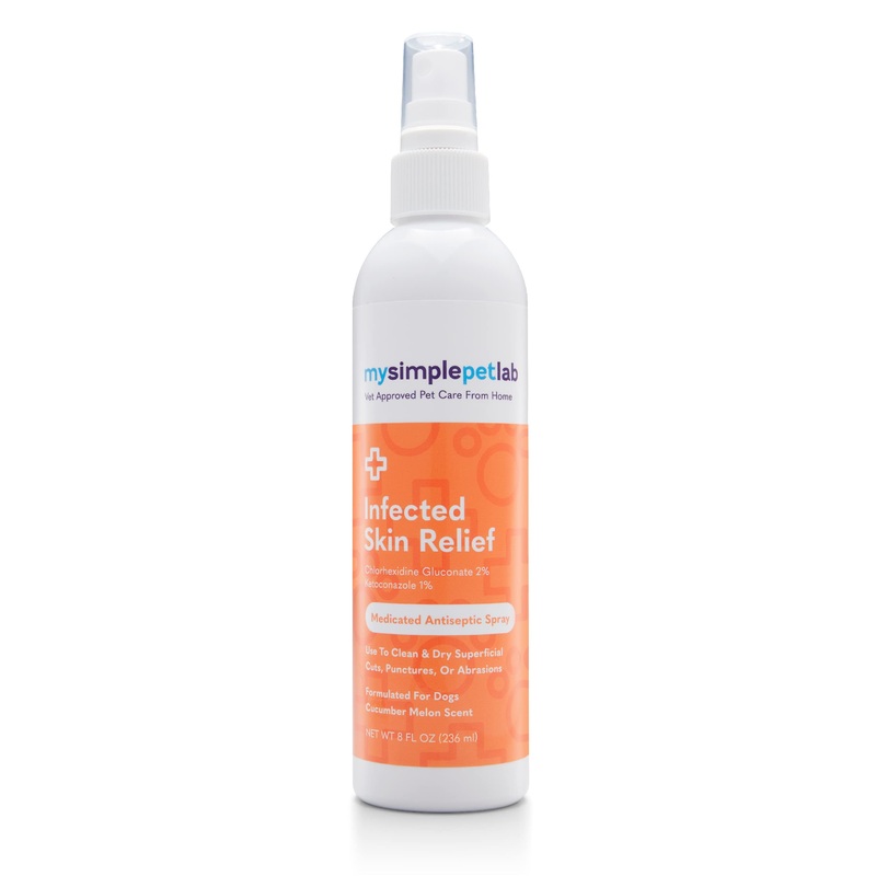 MySimplePetLab Ketoconazole & Chlorhexidine Dog Spray, Hot Spot Treatment, Relieves Cuts & Abrasions, Cleans, Dries Skin Quickly, with Aloe, Vitamin E, Skin Relief Irritation Spray for Dogs