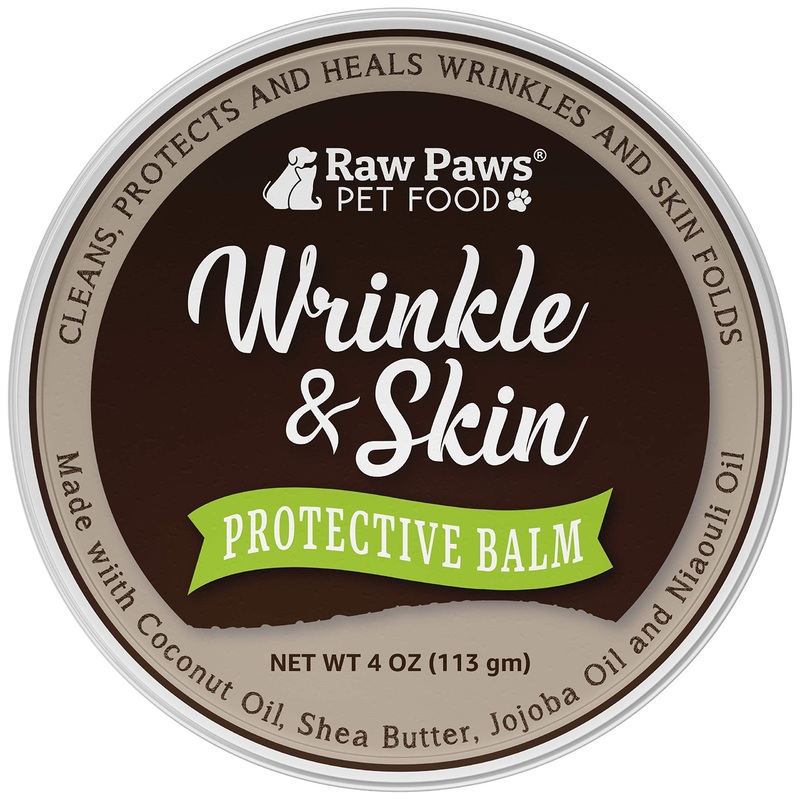 Raw Paws Wrinkle & Skin Balm, 4-oz – Natural Wrinkle Balm for Dogs, Wrinkle Paste for Bulldogs – Dog Wrinkle Cream for Face, Skin Fold Care for Dogs – Dogs Tail Pocket Cleaner, Dog Healing Ointment