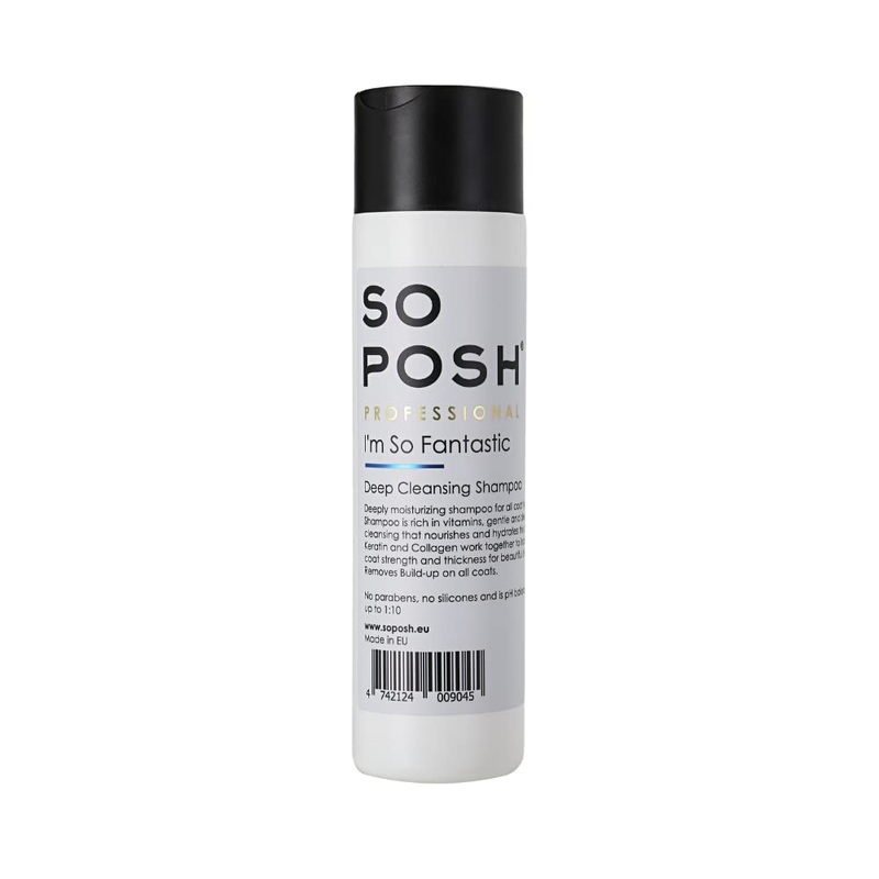 So Posh Im So Fantastic Dog Shampoo – Deep Cleansing Shampoo, with Collagen & Keratin & Optical Brighteners, Suitable for All Breeds, Sulfate & Paraben Free, 1:10 Concentrate. 8.4 Oz