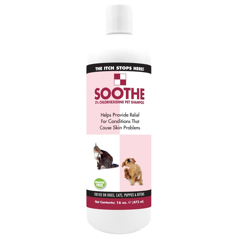Soothe Itch Relief Pet Shampoo for Dogs & Cats 16 oz. | Antiseptic | Antifungal | Cools Red, Inflamed Skin | Made in USA