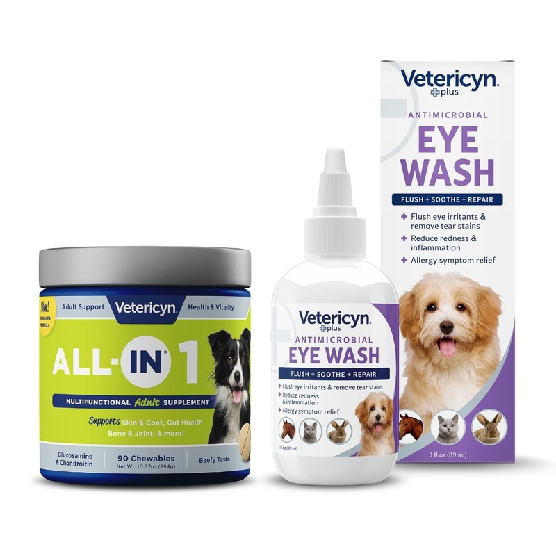 Vetericyn All-in 1 Multifunctional Dog Supplement and Vetericyn Plus Dog Eye Wash Solution