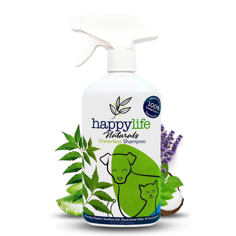 Waterless Pet Shampoo: No-Rinse Foaming Dry Shampoo Spray for Dogs & Cats – Cleanses, Hydrates, & Neutralizes Odor, pH-Balanced, Safe for Sensitive Skin & Licking, 500 ml