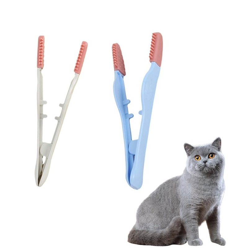 2 Pack Dog Tear Stain Remover Brush Instead of Wipes Pet Eye Grooming Tools Clip Tweezer with Soft Silicone Tips for Cats Kitty Puppy Chihuahua Eyes Excrement Mucus Discharge Crust Cleaning