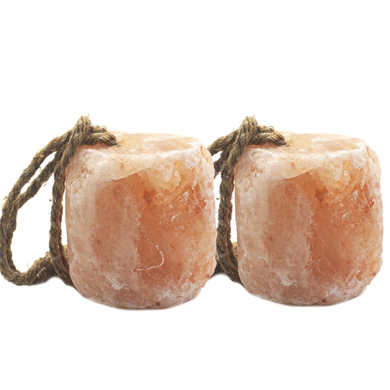 2 Pack Himalayan Salt Lick Natural Minerals Block on Rope for Horses,Cattles,Deer,Goat and Other Livestock Long Lasting Original Pink Salt Lick (4.8-6.6 lbs) 2 PCS