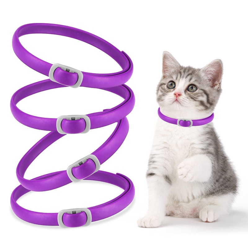 4 Pack Calming Collar for Cats, Adjustable Cat Calming Collar, Cat Pheromone Collar for Cats and Kitten, Efficient Relieve Reduce Anxiety Stress, Cat Anxiety Relief Calm Relaxing Collars