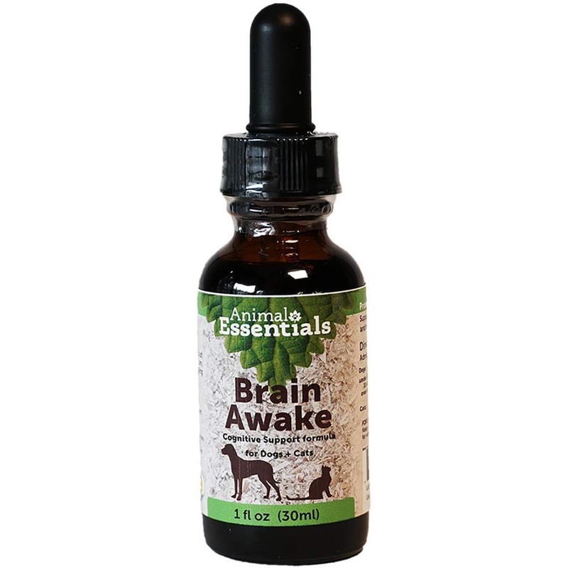 Animal Essentials Brain Awake for Dogs & Cats – Cognitive Support Supplement, Senior Support, Lion’s Mane, Brain Health, Herbal Formula – 1 Fl Oz