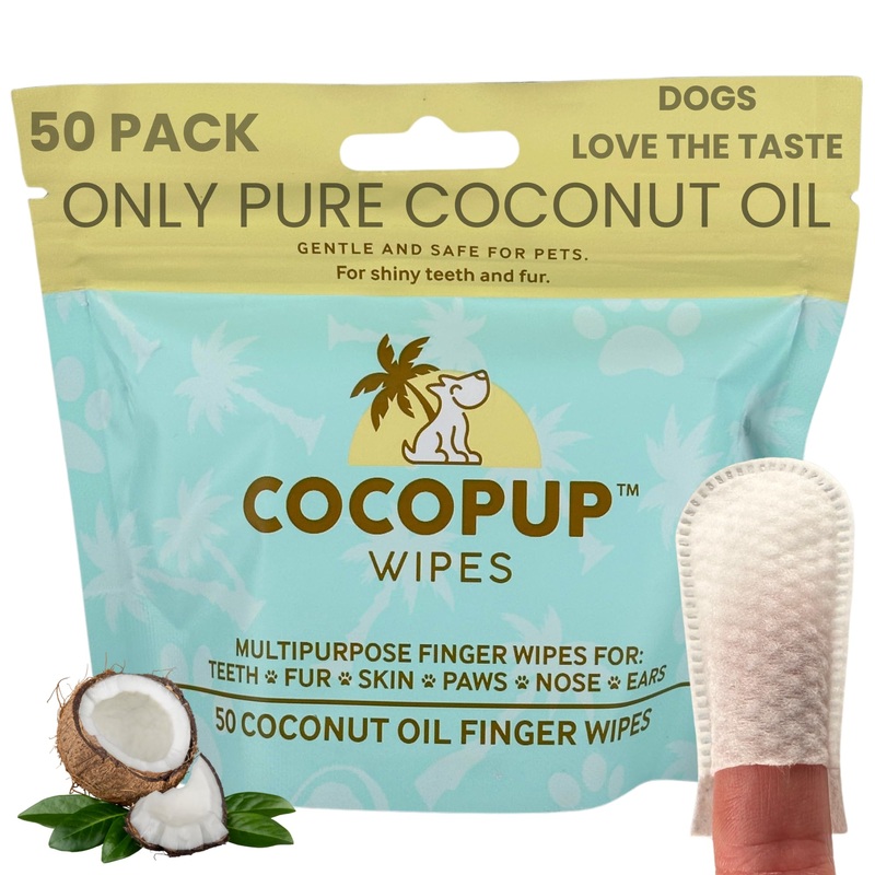 Dog Teeth Cleaning Wipes Ear Nose Paws Fur Cleaner Pure Coconut Oil