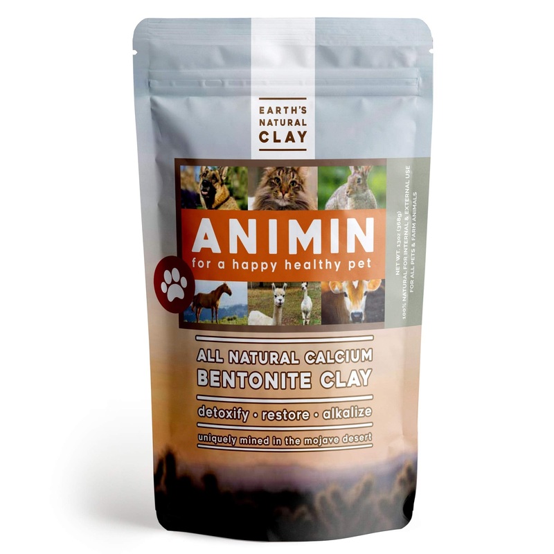 Earth’s Living Animin Calcium Bentonite Clay for Pets | 13 oz | Alkalizing Detox Powder Relieves Arthritis, Diarrhea etc | Cleanses Toxins, Parasites, Bacteria | Supports Digestive and Immune System