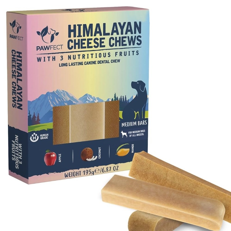 Himalayan Cheese Chews for Dogs Multipack – Apple, Coconut, Mango Chews for Medium Dogs (6.08oz, Pack of 3) Long Lasting, All Natural | Grain-Free | Rawhide-Free | Protein Rich, Healthy Teeth & Bones Apple, Mango, Coconut 2.27 Ounce (Pack of 3)