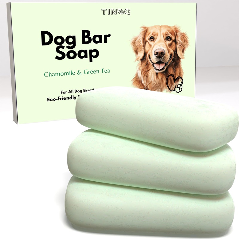 Hypoallergenic Dog Shampoo Bar Soap for Sensetive Skin | Natural Ingredients with Chamomile & Green Tea | 3 Bars