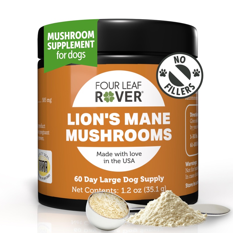Lion’s Mane Mushrooms for Dogs – Supports Healthy Brains and Nervous Systems in Dogs of All Ages – Organic Whole Mushrooms – 3rd Party Tested – 60 Day Large Dog Supply 1.2oz