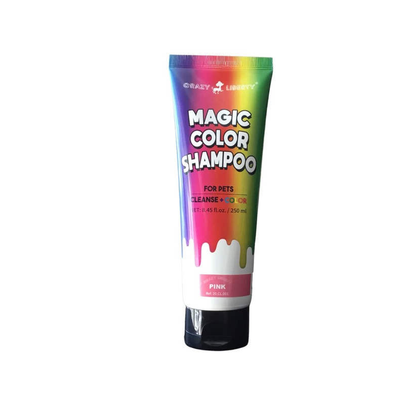 Magic Color Shampoos (Pink). Semi-Permanent Pet Hair Coloring Shampoo, Safe and Gentle Ammonia and Paraben Free Hair Dye Shampoo, Non-Toxic Coloring Shampoo for All Pets Can be Bathed. Pink
