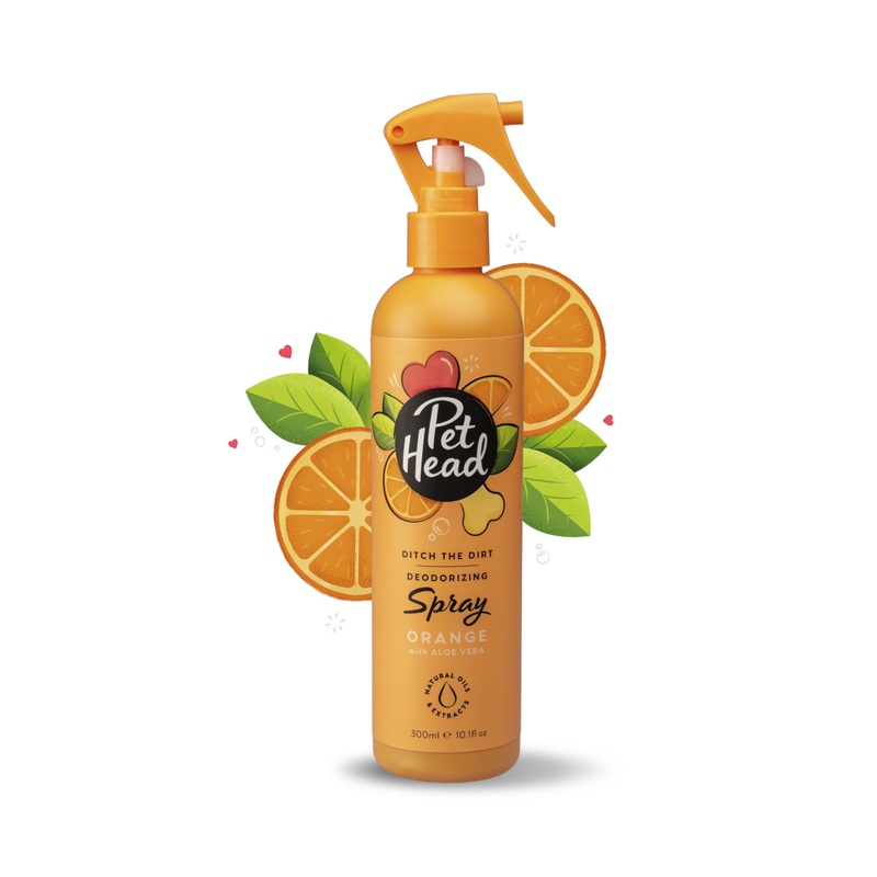 Pet Head Ditch the Dirt Dog Deodorizer Spray | Orange Scent | Waterless Pet Grooming Spray for Dogs | Odor Neutralizing for Smelly Dogs | Gentle Formula for Puppies | Made in USA | 10.1 fl. oz.