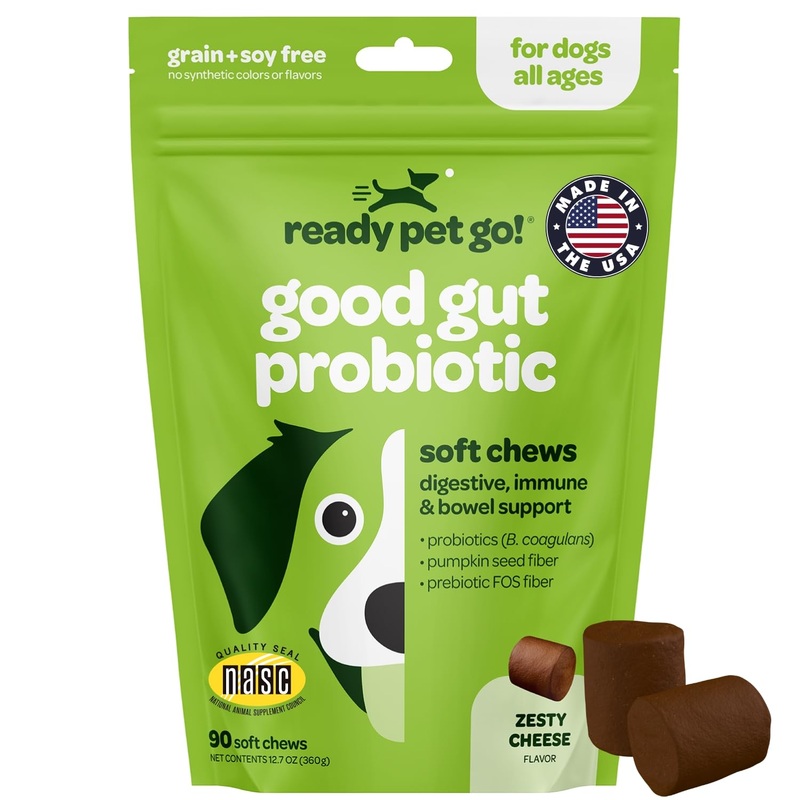 Probiotic Chews for Dogs Gut Health | Tasty Pre and Probiotics for Dogs Digestive Health with Pumpkin Dog Probiotics and Digestive Enzymes | NASC Certified & Made in The USA | 90 Chews 90 Count (Pack of 1)