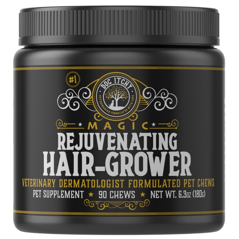 Rejuvenating Hair-Grower Dog Pet Chews | Medical-Strength 10mg Melatonin | Hair Growth Booster | Senior Dog Energizer | Calming | Clinical High-Dose | Food Allergy Safe | Vegan | 90 Count