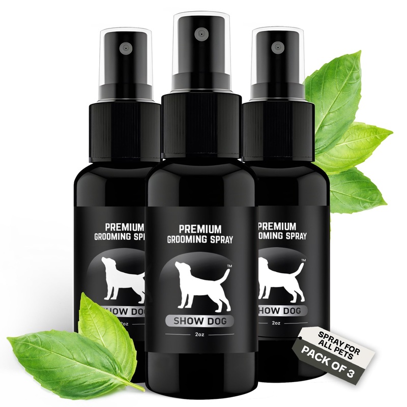605Products | Premium Dog Cologne and Odor Eliminator – Long Lasting Dog Perfume Made with Essential Oils – Spray Deodorant for Smelly Dogs, Dog Grooming Spray 3pack (Show Dog, 2oz Spray Bottles) Show Dog 2 Fl Oz (Pack of 3)