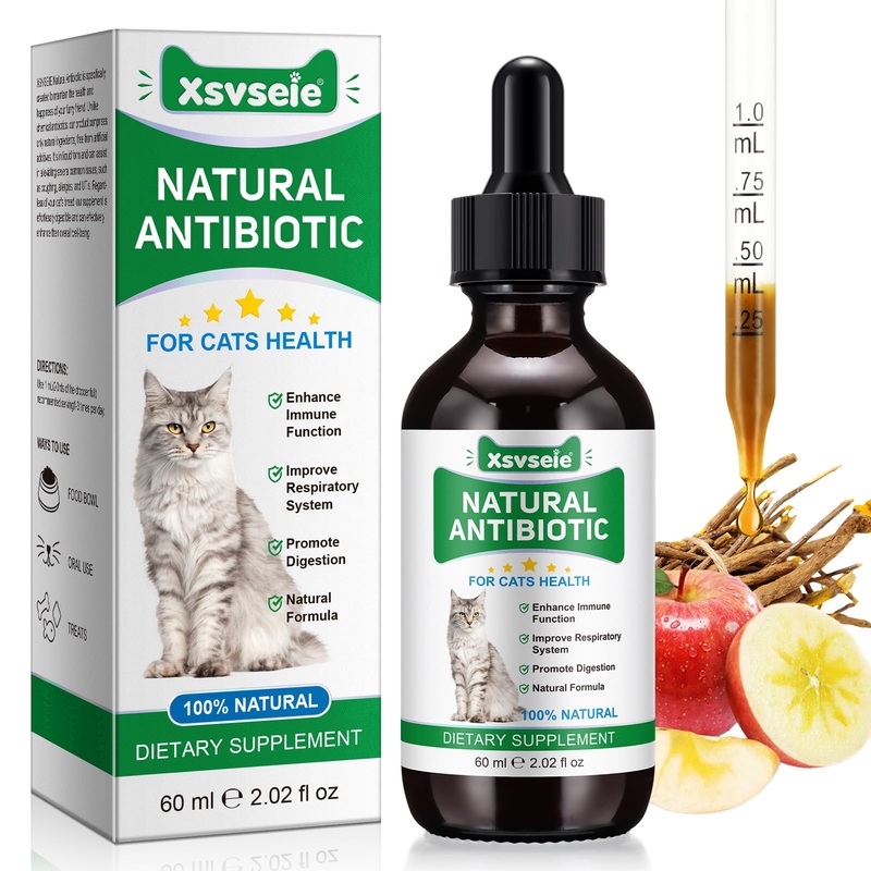 Antibiotics for Cats | Cat Antibiotics | Natural Antibiotics for Cats | Pet Antibiotics | Cat Itchy Skin Relief | Cat Allergy Relief | Cat Antibiotics for Skin Infection | 2 Fl Oz-Chicken Flavour