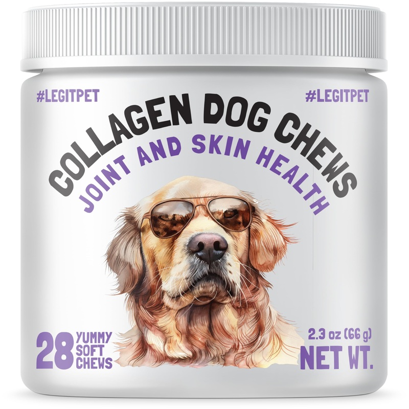 Collagen Dog Chews for Joint & Skin Health 28 Soft Chews All Breeds Mobility, Cartilage Repair & Pain Relief Hip & Joint Skin Coat Anti-inflammatory Support Eggshell Membrane Senior & Adult Dogs