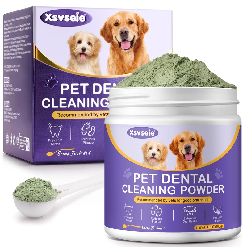 Dog Dental Powder, Dog Breath Freshener, Dog Teeth Cleaning Powder, Dog Dental Care, Plaque & Bad Breath Off Powder Dog, Teeth Cleaning Made Easy Eliminate, Formulated for Small, Medium, Large Dogs
