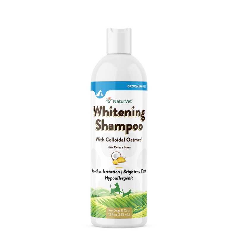 NaturVet Whitening Shampoo with Colloidal Oatmeal for Dogs & Cats 12 oz