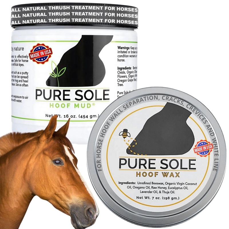 Thrush Treatment for Horses | Hoof Putty Wax (7 oz) and Hoof Mud (16 oz jar) Bundle