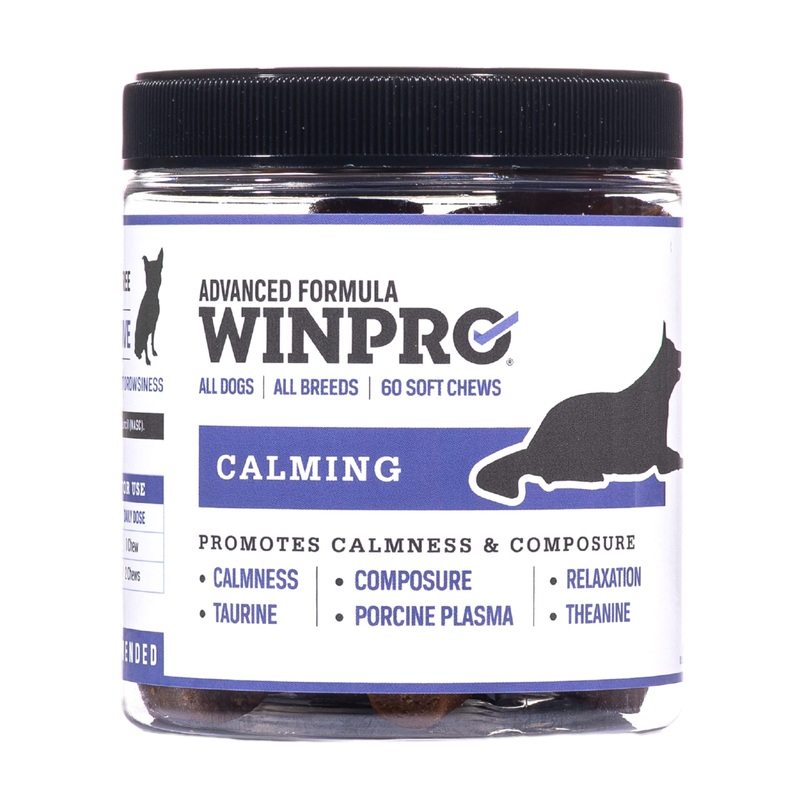 WINPRO Calming Chews for Dogs  Plasma-Powered for Dog Anxiety & Stress Relief Fast-Acting Dog Calming Chews – Natural Ingredients, Grain-Free – Suitable for All Breeds & Sizes 60 Count Made in USA