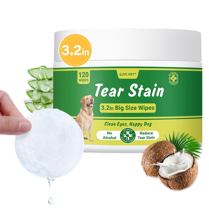 3.2 Inch Dog Eye Wipes – Tear Stain Remover for Dogs, Gentle Formula for Cats and Dogs, Quick Care for Bright Fur, Thick, Soft and Skin-Friendly, Large Size, 120pcs 3.2 Inch Large Size, 120ct
