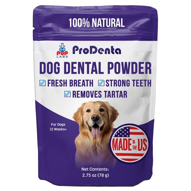 All-Natural and Expert-Formulated Dental Powder for Dogs, Dog Dental Supplement for Healthy Teeth and Against Leaky Gums for Dogs 12+ Weeks, Made in The USA with The Standards, 20 Serv