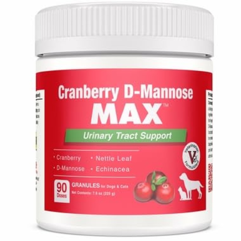 Cranberry D Mannose MAX- Dog Urinary Tract (UT) Health, Bladder and Kidney Support Supplement – UTI Bladder Control for Dogs-Granules (90 Doses)