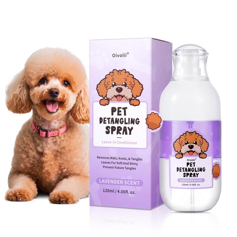 Dog Detangler Spray Dematting, Natural Dog Leave in Conditioner Spray for Grooming and Dog Mat Removal,Perfect for Doodles & All Coat Types,Lavender Scent