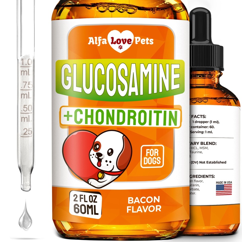 Dog Joint Supplement  Glucosamine Chondroitin for Dogs and Puppies  MSM in The Composition  Care for Joints, HIPS, Muscles, & Ligaments  Bacon Flavor  2 Oz