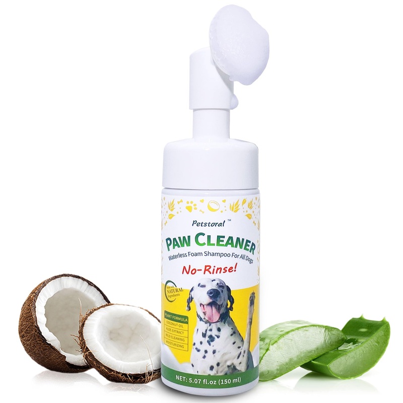 Dog Paw Cleaner – No Rinse Foaming Cleanser Waterless Dog Shampoo Mild Formula Paw Moisturizer for Dogs and Cats (5.07 fl oz/150ml) 5.07 fl oz/150ml