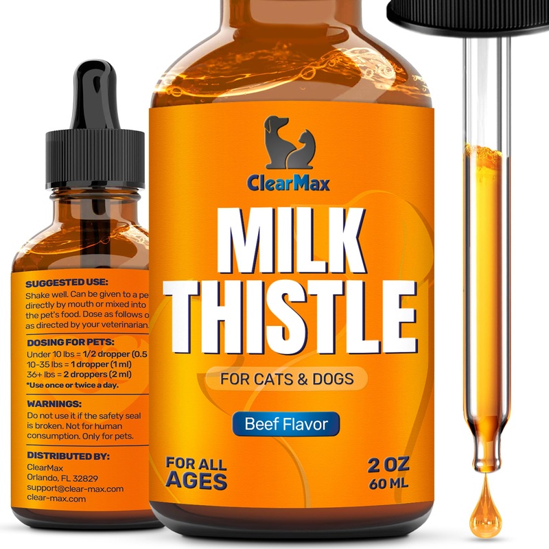 Milk Thistle for Dogs and Cats  Milk Thistle Supplement for Dogs and Cats  Kidney Support  2 Oz