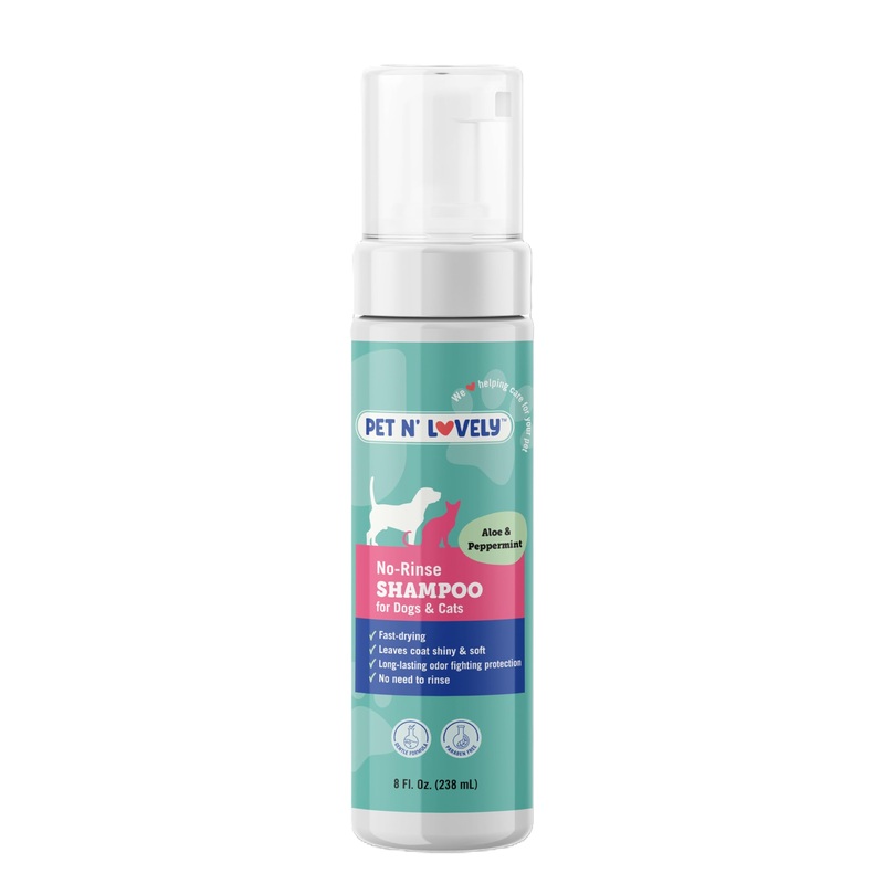Pet N’ Lovely No-Rinse Shampoo | Fast-Drying | for Dogs and Cats | Leaves Coat Shiny & Soft| Fresh Long Lasting Scent | 8 Fl. Oz., Clear