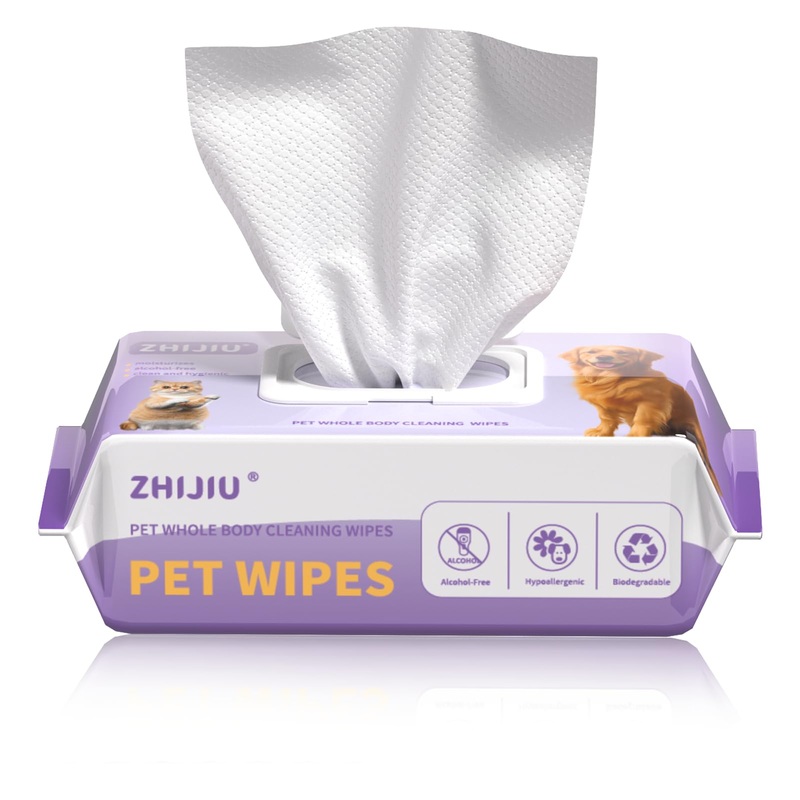 Pet Wipes for Dogs, Dog Wipes for Paws and Butt, Grooming Wipes for Dogs & Cats, Unscented Pet Wet Wipes, Hypoallergenic Wipes for Dogs Face and Body, Cat Wipes-100 Count