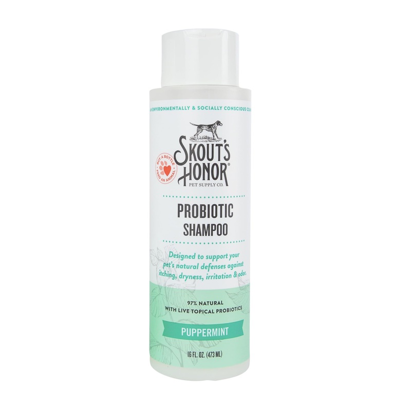 SKOUT’S HONOR Puppermint Probiotic Dog Shampoo – for Naturally Balanced and Healthier Looking Skin, Itchy Skin Relief, Healthy Coat & Skin, Avocado Oil, 16 oz Peppermint