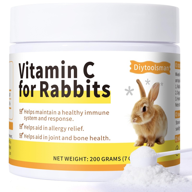 Vitamin C Supplements for Rabbits, Guinea Pigs | Natural Vitamin C for Immune Support, Digestion, & Iron Absorption | Veterinarian-Approved Rabbit Vitamin C | Anti-Aging & Free Radical Defense