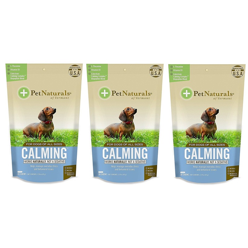 (3 Pack) Calming for Dogs, Natural Behavior Support Formula, 30 Bite Sized Chews