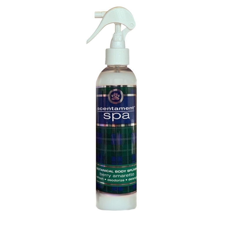 Best Shot Scentament Spa Botanical Body Splash, Detangler Spray, Hypoallergenic Body Spray for Cat and Dog, Berry Amaretto, 8 Oz.