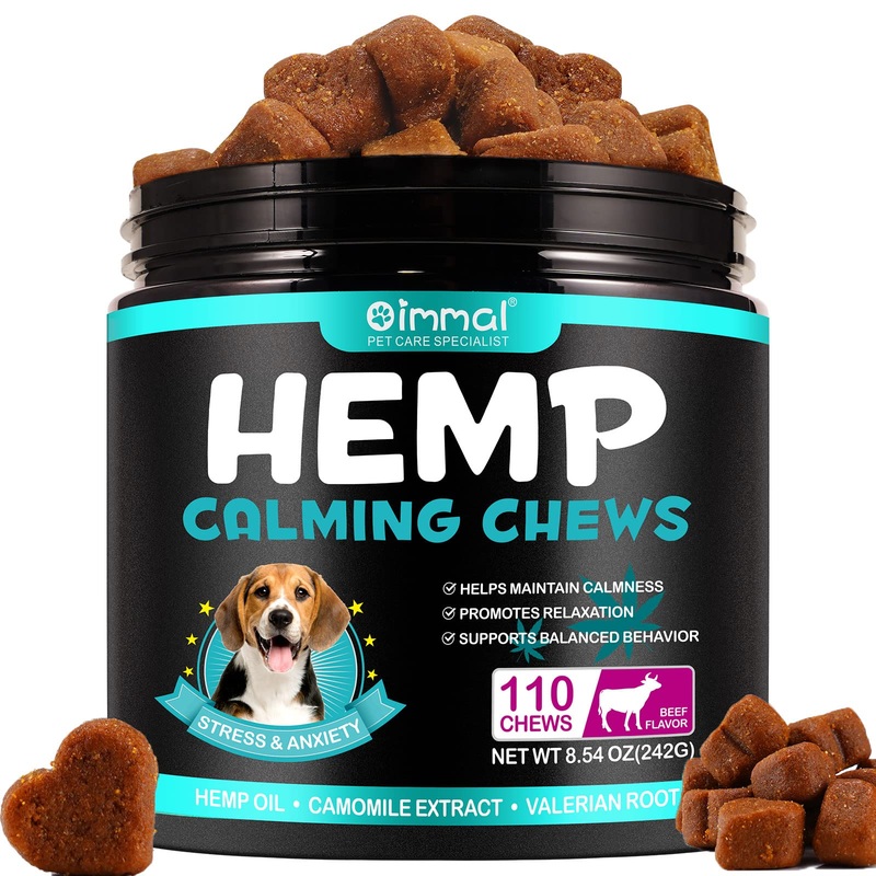 Calming Chews for Dogs,Quiet Moments Dog Calming Treats,Help Promote Relaxation,Dogs Anxiety Stress Relief-Barking,Separation,Thunder,Travel Issues,Beef Flavor,110 Count