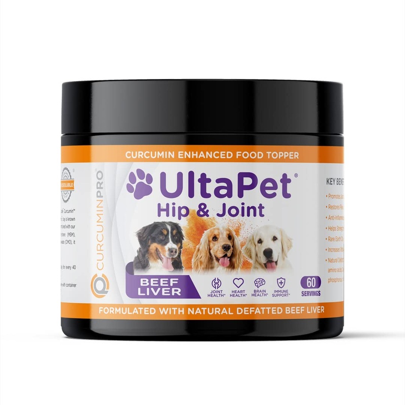 CurcuminPro UltaPet Hip & Joint Dog Food Topper, Natures Joint & Hip Inflammation Support with Curcumin, Supports Healthy Cognitive & Immune Functions. (60 Servings)