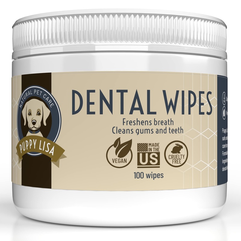 Dog Dental Wipes – Natural Dog Bad Breath Eliminator and Dental Care with Pomegranate and Sodium Bicarbonate – Made in The US – Vegan – Easy to Use Dog Teeth Wipes, Dogs Love The Taste 100 Count