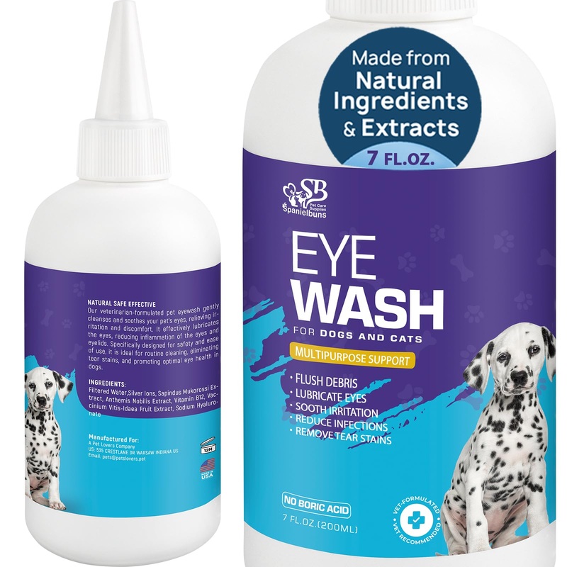Dog Eye Drops 200ml,All Natural Ingredients Eye Wash for Dogs and Cats, Cleanses Tear Stains,Goop Mucus, Improves Allergy Symptoms and Dry Eyes 200mLx1