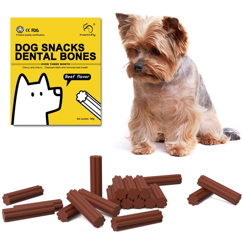Dog Teeth Cleaning Chews – Beef-Flavored Dental Sticks for Rewarding Small and Medium Dogs – 7.2oz, Pack (18 Treats)