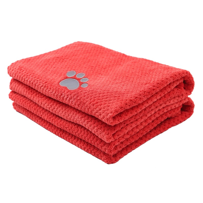 Dog Towels for Drying Dogs Two Pack Dog Bath Towel pet Towel Absorbent Microfiber Durable Prevent mud Dirty for Dogs Cats Small Animal Bathing Grooming – Red